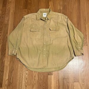 Aerie Oversized Button Down Shirt Mustard Size medium